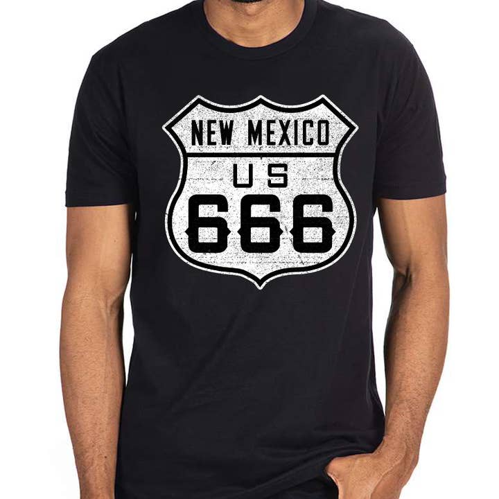Route 666 - Schwarzes Unisex-T-Shirt für den Großhandel von Metal the Brand