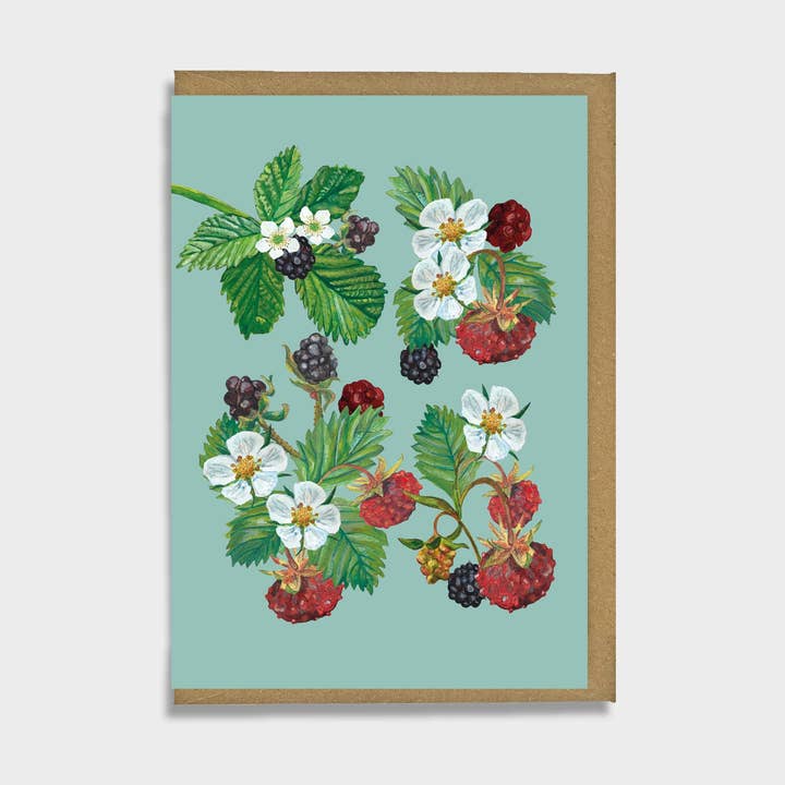 Wild Berries Greeting Card for wholesale by Emily Hacker