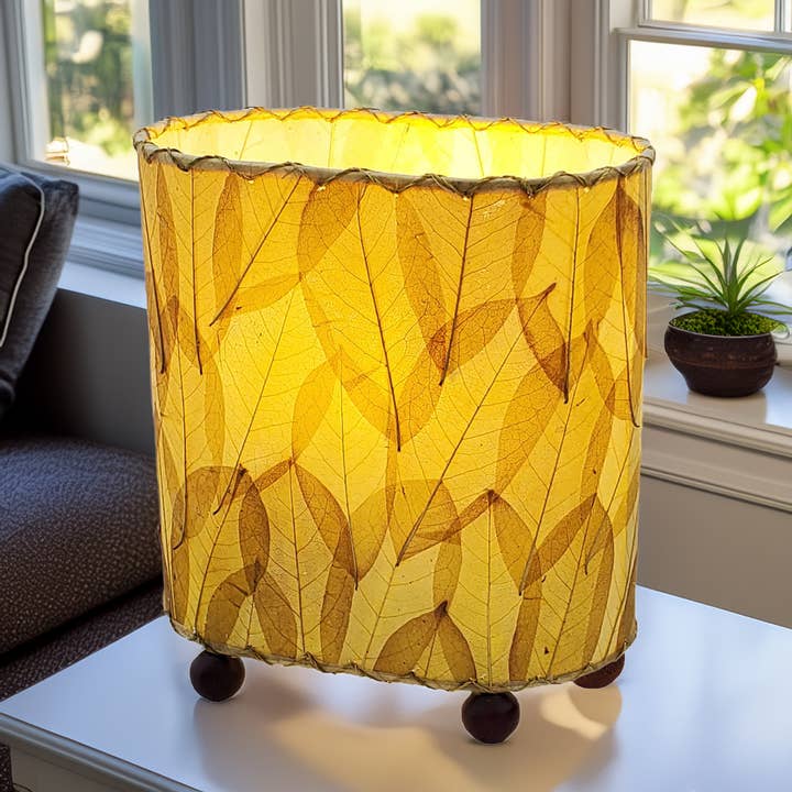 Mini Guyabano Lamp Natural, Shade Made of Guyabano Leaves for wholesale by Eangee Home Design