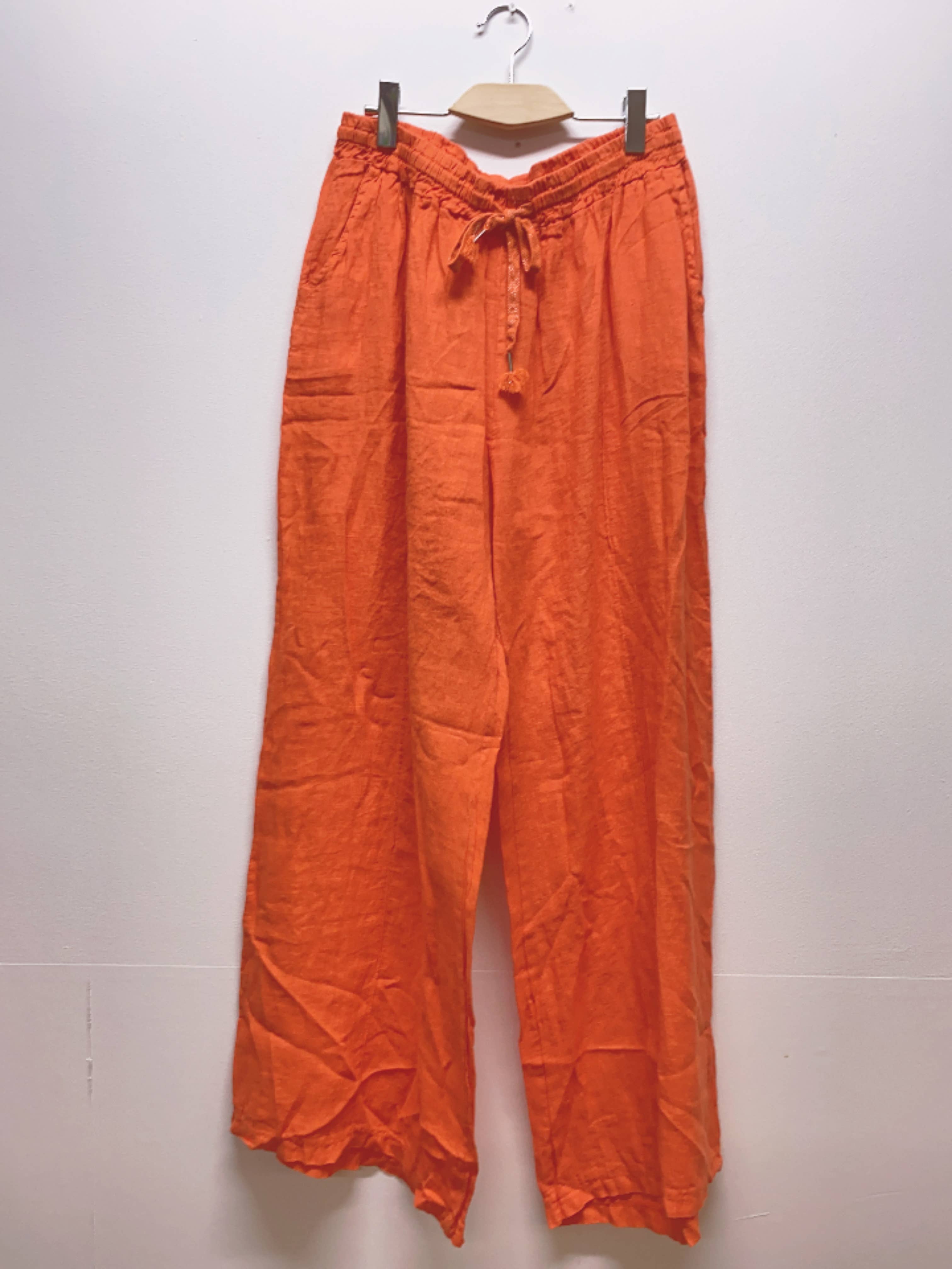 ORNELLA PARIS - Vente Pantalon – femme - pantalon coupe large  en lin grande taille BLL-PT7900L4