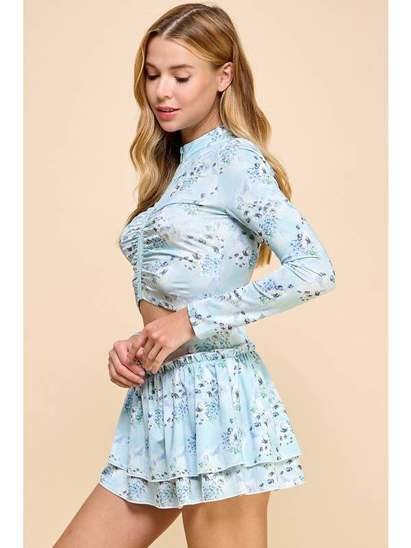 TCEC - Wholesale Jacket - Women's - CJ6601-Floral Printed Ruched Center Jacket1