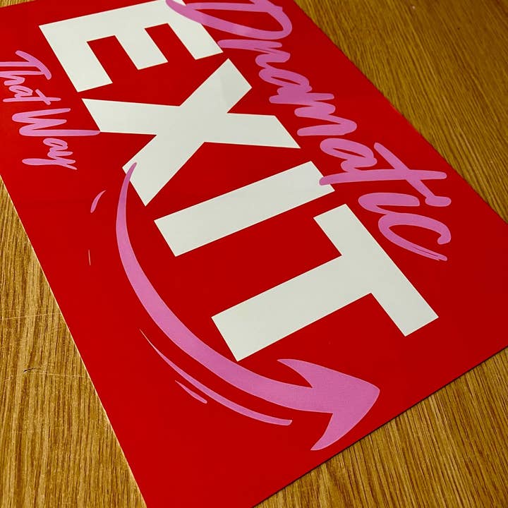 The British Metal Signs Company – wholesale Sign – Dramatic Exit Red Arrow Metal Sign Plaque2