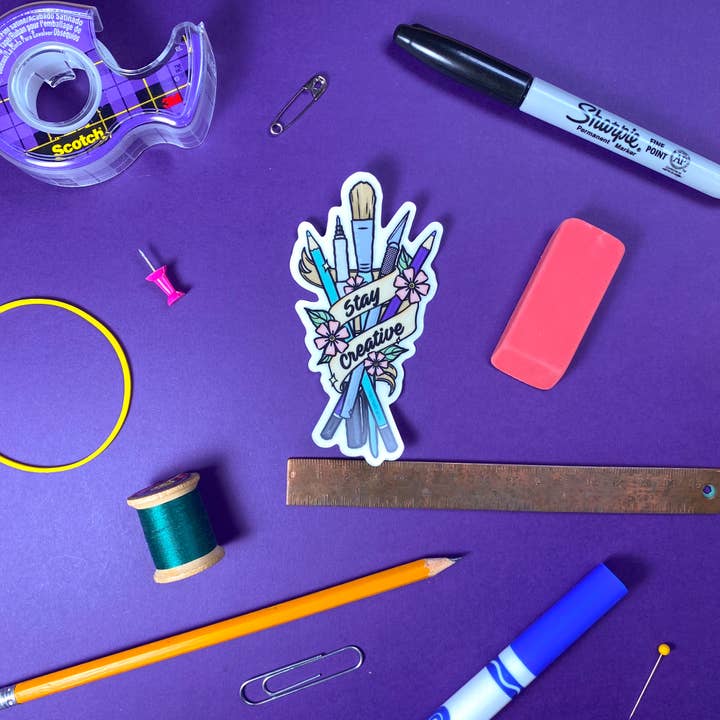 The Paint Sesh - Wholesale Sticker - Stay Creative Sticker Transparent | Gifts for Art Lovers