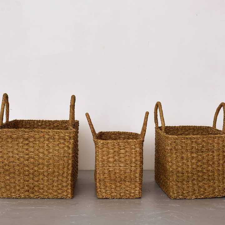 Will & Atlas - Wholesale Basket - Rectangle Gathering Basket, harvest, Chatai Weave, 3 sizes