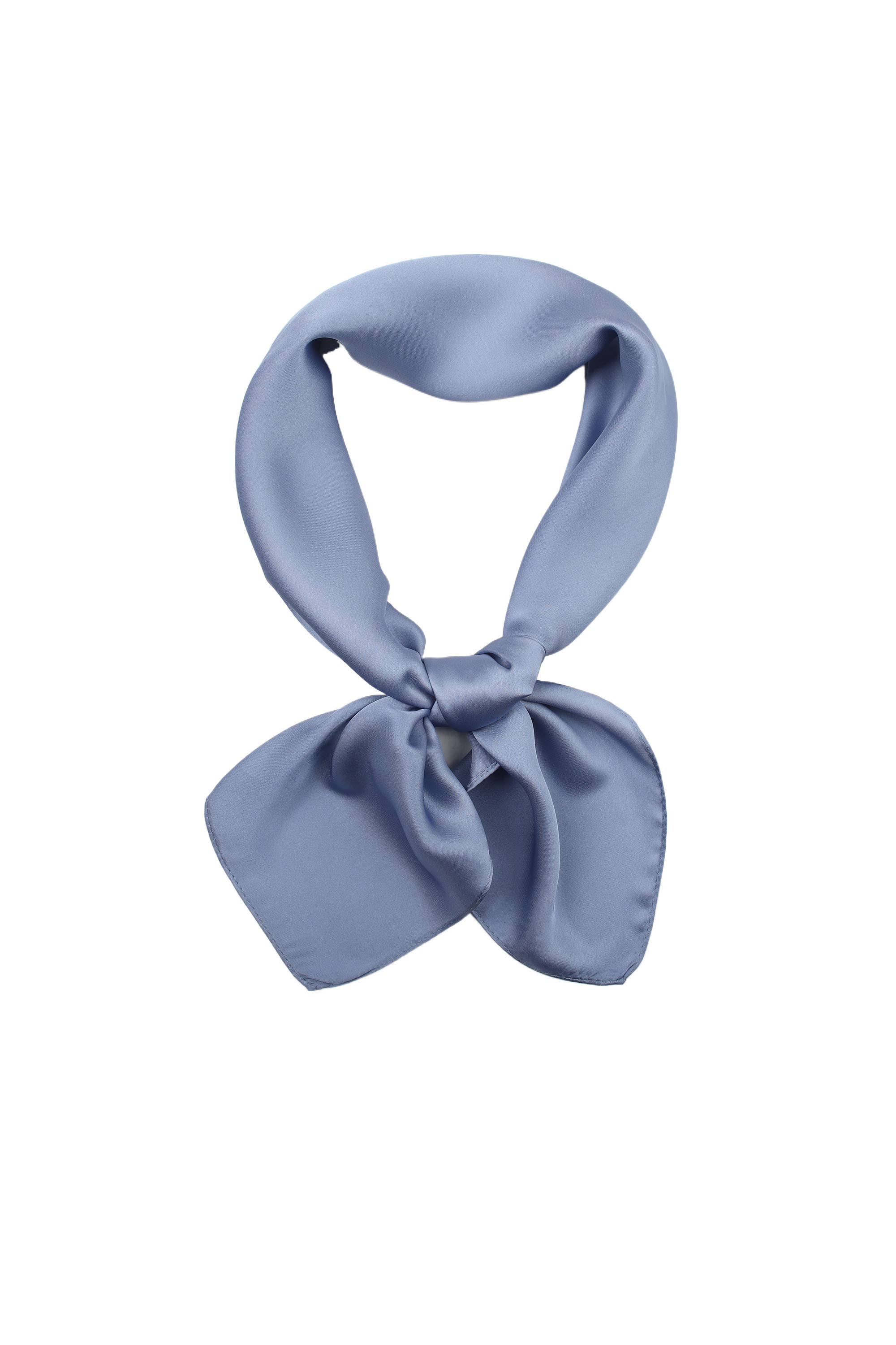 PHANIE MODE - Wholesale Scarf - Women's - Small solid satin silk-touch square E-091735