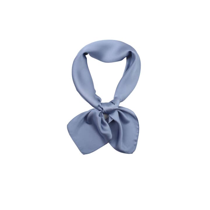 PHANIE MODE - Wholesale Scarf - Women's - Small solid satin silk-touch square E-091735