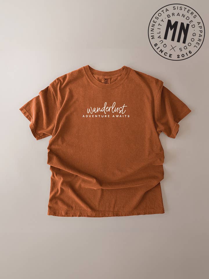 Wanderlust Adventure T-Shirt for wholesale by Minnesota Sisters