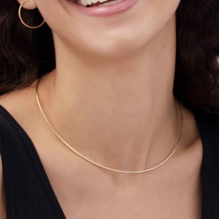 HoopLa - Wholesale Choker/Collar - Neck Wire Minimalist- Choker - Stainless Steel 14K Gold 7