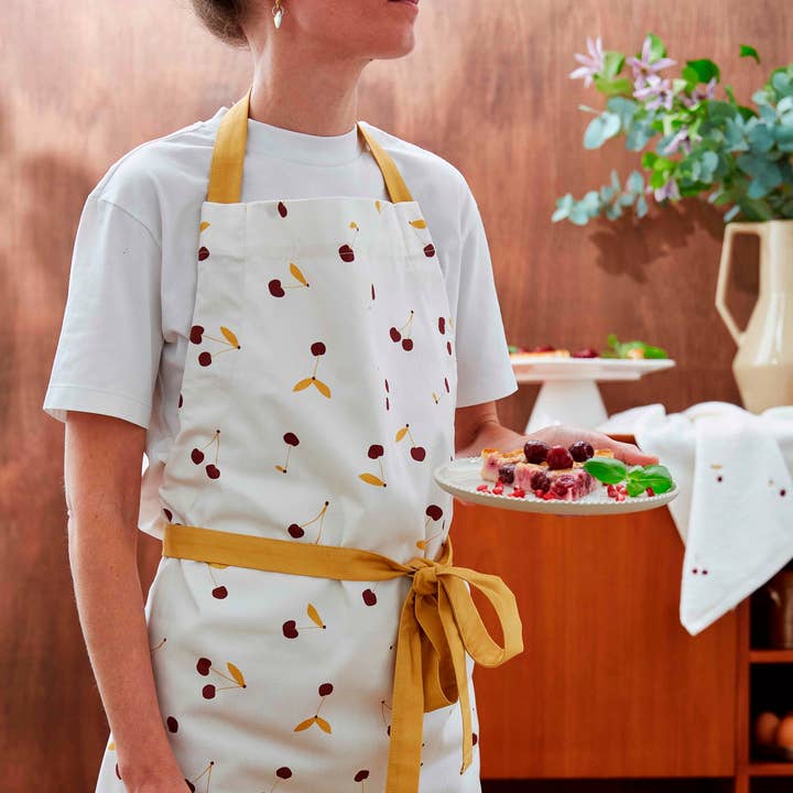 Cherries Apron by Coucke France for wholesale by Maison Otto French Lifestyle Distribution