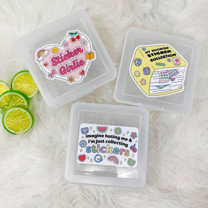 Sticker Box | Kindle Stickers Holder | Sticker Storage Box | Clear Box | Gift for Book Lover | Organizer for Stickers for wholesale by Limes & Lilly
