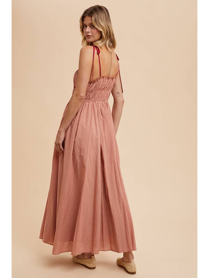 In Loom - Wholesale Dress - Women's - COTTON BLEND CONTRAST TRIM MAXI DRESS11