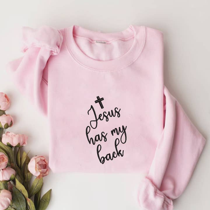 One Nine - Vente Sweat-shirt – femme - Chandail brodé Jesus Has My Back6