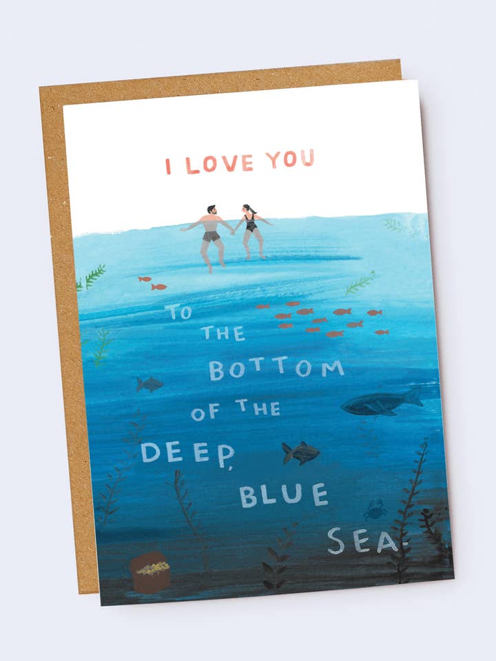 Jag älskar dig Deep Blue Sea Swimmers - Kärlekskort - Alla hjärtans dag för wholesale av Jade Fisher