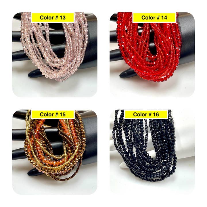 TRIVENI USA INC - Wholesale Beads - 2 Long Strands of 4mm 18" Czech Faceted Crystal Beads Strand3