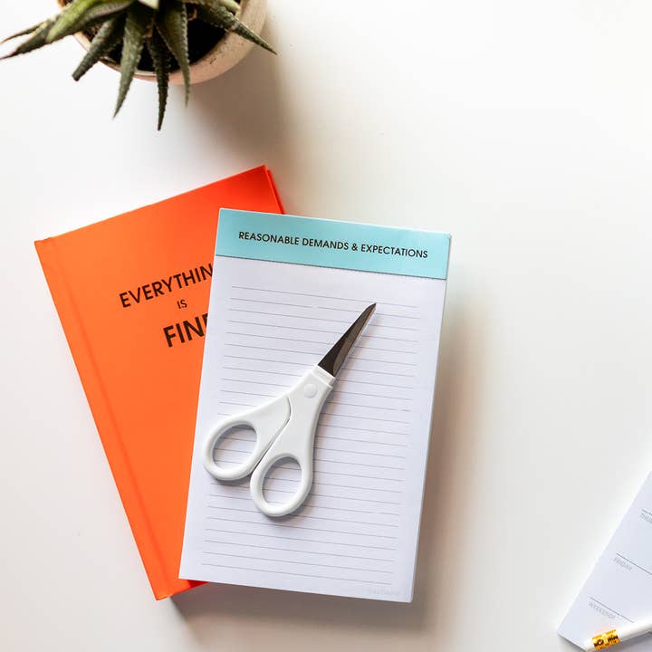 Chez Gagné - Wholesale Notepad - Reasonable Demands and Expectations - Lined Notepad - Perforated Sheets - Light Blue