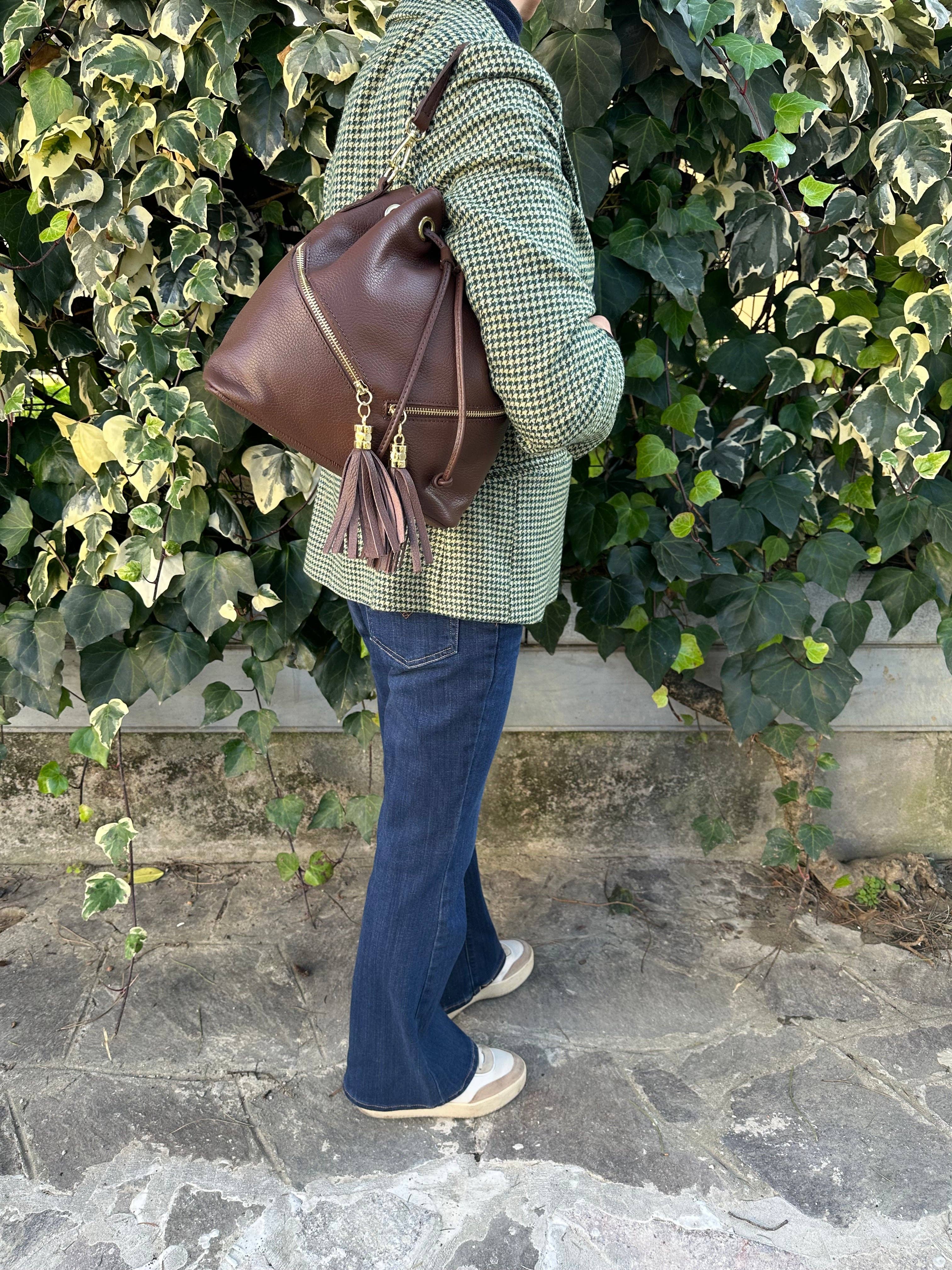 Zhade – Bolsa de ombro – Mulher por atacado – LINA- balde em pele genuína6