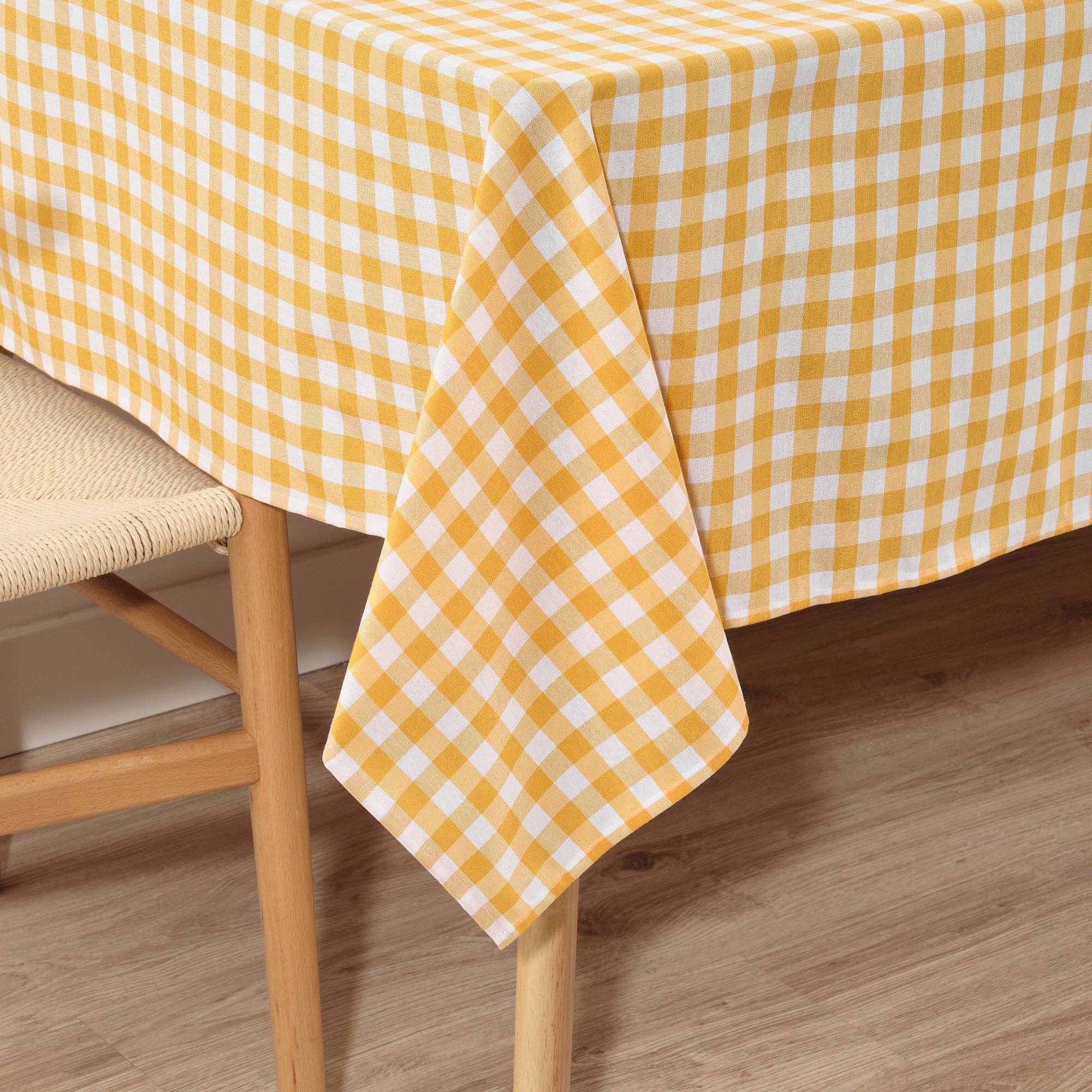 SG HOGAR - Wholesale Tablecloth - Vichy waterproof stain-resistant tablecloth Yellow touch fabric5
