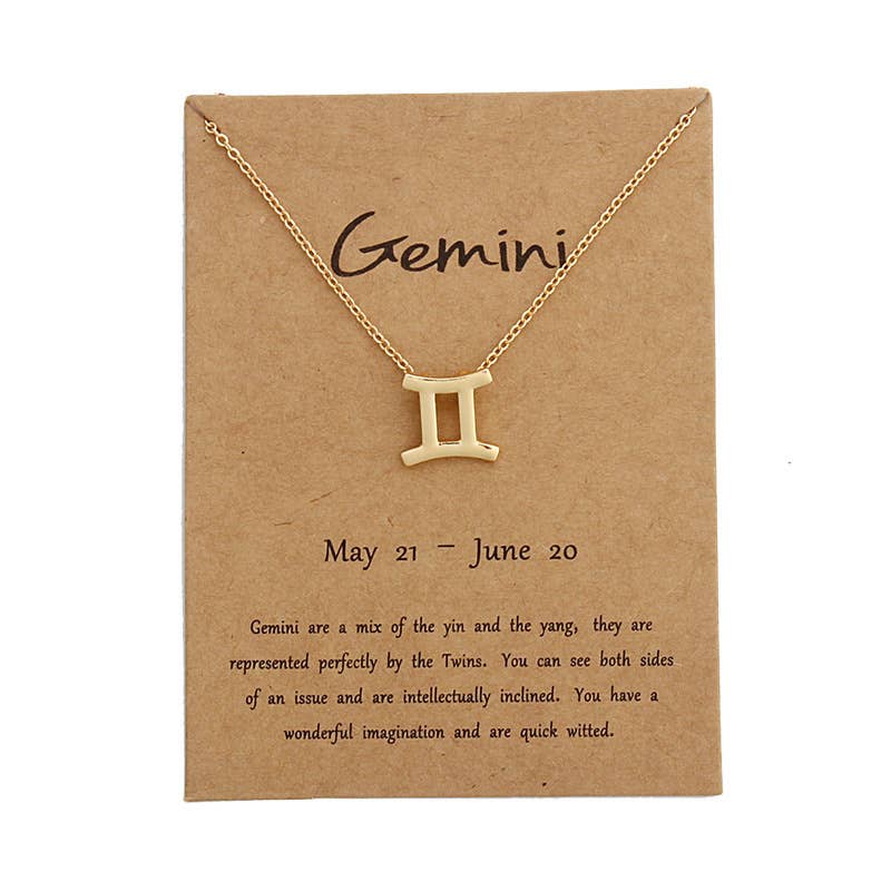 Gypsy Soul - Wholesale Pendant/Charm Necklace - Dainty Zodiac Gold Necklace-12 Pcs12