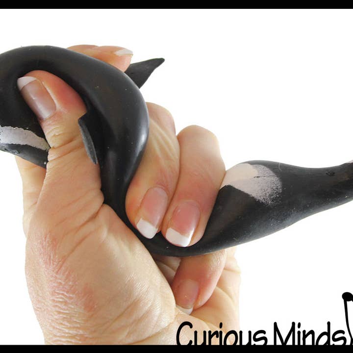 Curious Minds Toys - Vente Jouet mou – enfant et bébé - 1 jouet extensible et compressible Orca, rempli de perles croustillantes, Fidg2