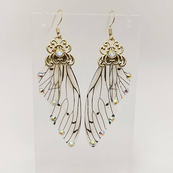 Mio Queena - Wholesale Dangle Earrings - Handmade Fairy Wings Earrings Insect Butterfly Wing