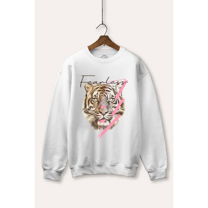 ONVERSCHROKKENDE BLIKSEM TIJGER GRAFISCHE GEBORSTELDE SWEATSHIRT voor wholesale door STARCHIS