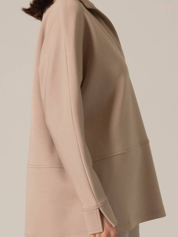 P. CILL - Wholesale T-Shirt - Women's - P. CILL Butter Modal Collared Long Sleeve Top2