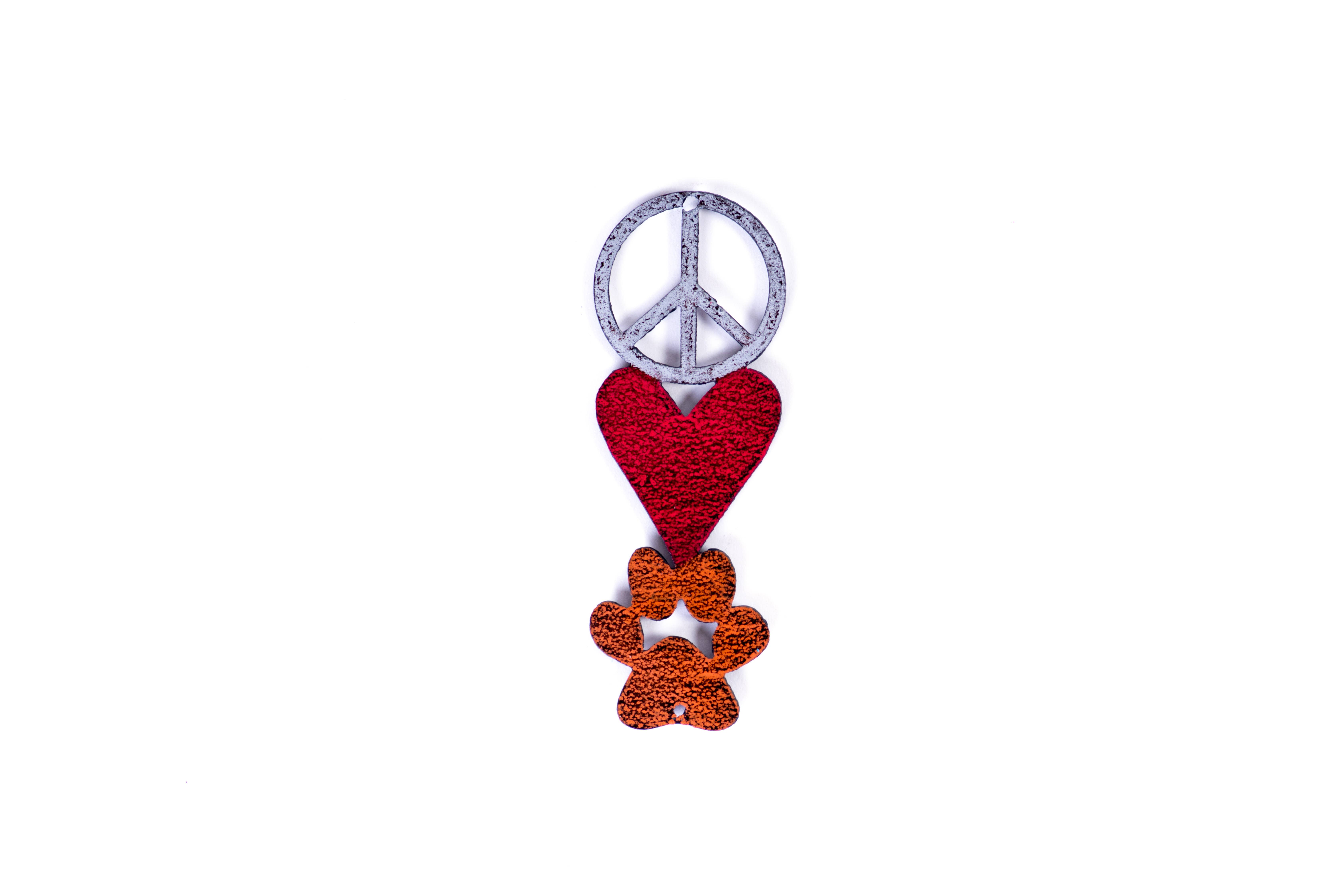 Whimsies - Wholesale Magnet - Paw Magnets pet rustic metal peace sign recycled animal love0