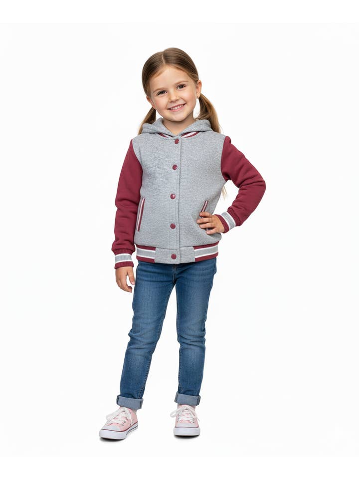 Unik – Engroshandel College-/baseballjakke – Kvinder – Ensfarvede Varsity Fleece Hættetrøjer 2-48