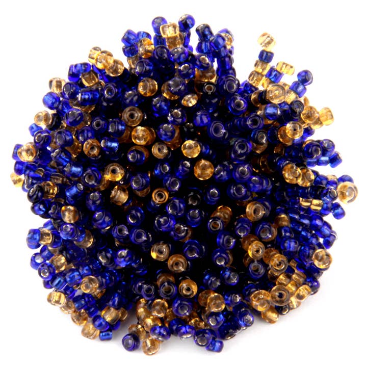 Erik & Mike - Wholesale Cocktail/Statement Ring - Game Day pom pom hand beaded Blue & Gold