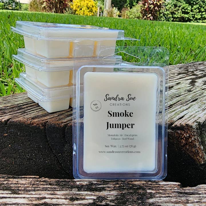 Smokejumper Soy Wax Melt, 2.75oz | Mountain Tobacco for wholesale by Sandra Sue Creations LLC