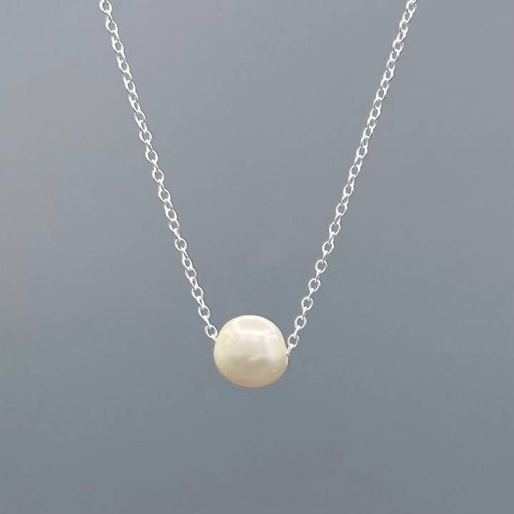 Something Silver - Wholesale Pendant/Charm Necklace - Freshwater Pearl Slide Necklace