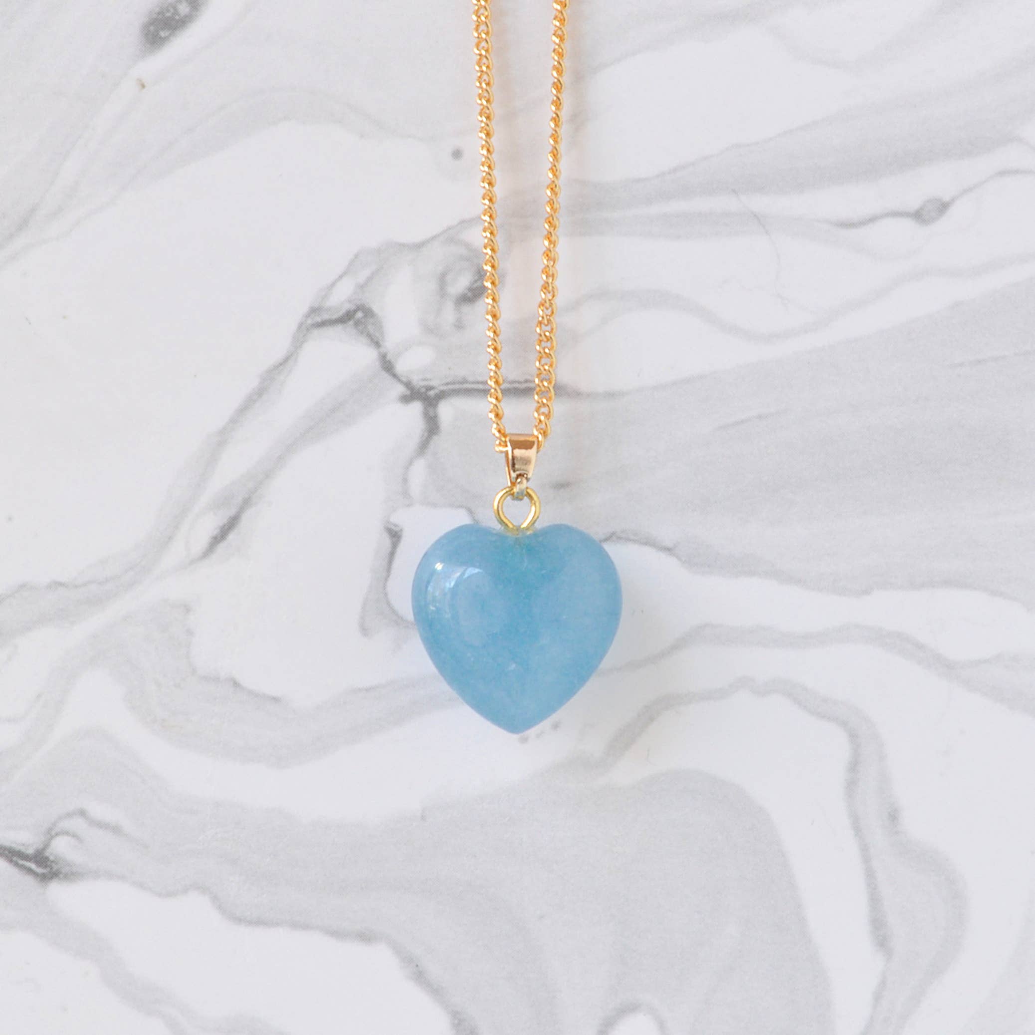 Libby & Smee - Wholesale Pendant/Charm Necklace - Crystal Gemstone Heart Necklace on Gold Chain7