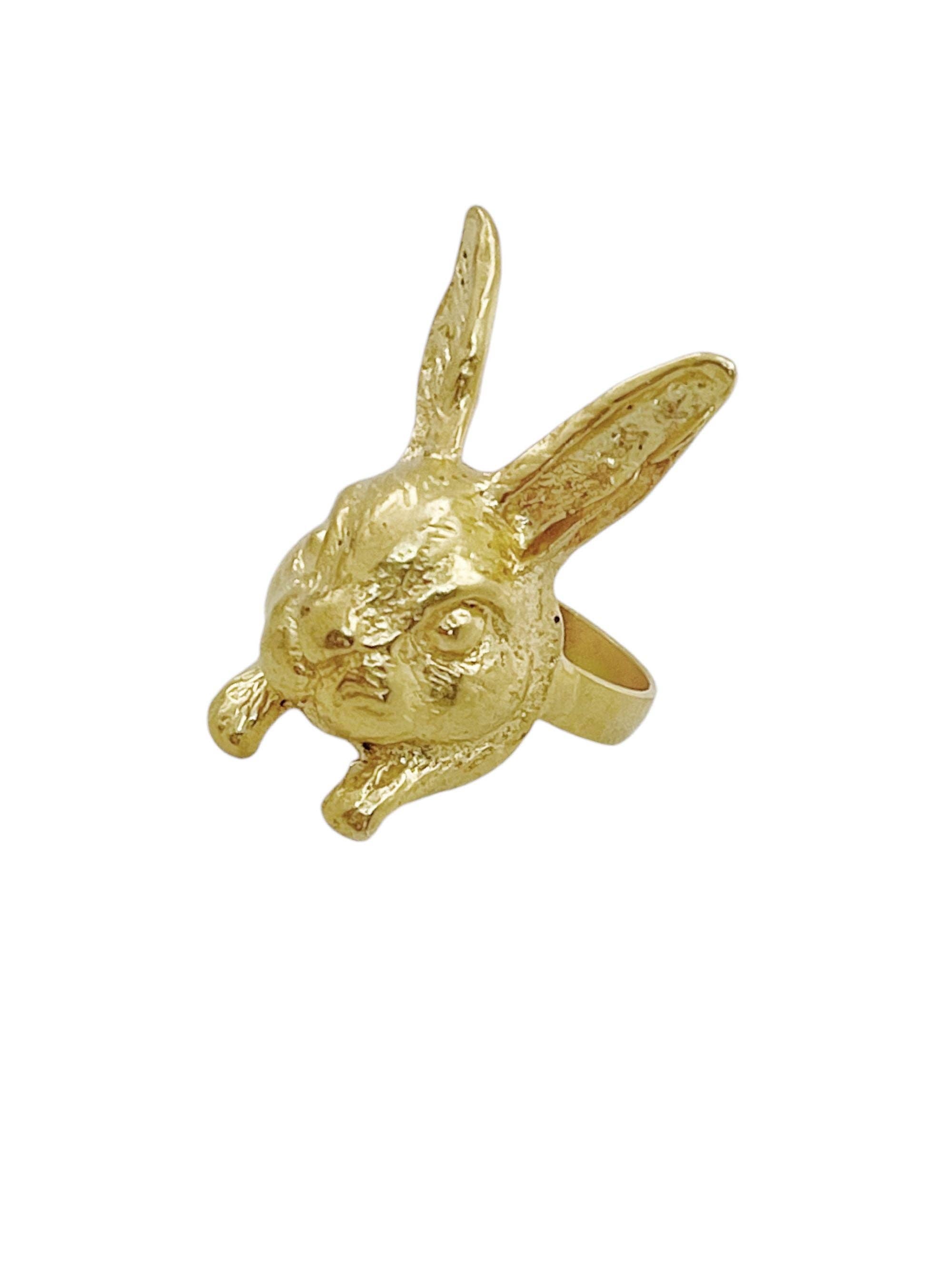 Gloria Mago – Engroshandel Statementring – Lucky Rabbit ring i guld. Størrelse 150