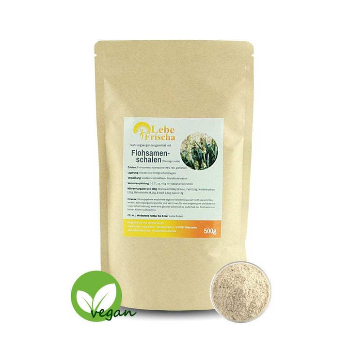 LebeFrischa - Wholesale Protein/Superfood Powder - Psyllium husk powder 99% 500g for a healthy gut flora