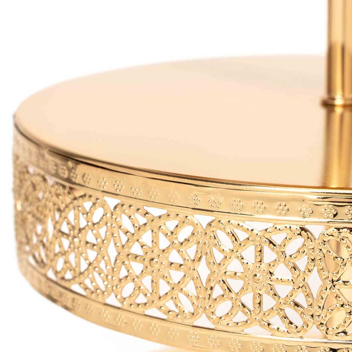 3 Tiered Dessert Stand 23" - Gold for wholesale on Faire