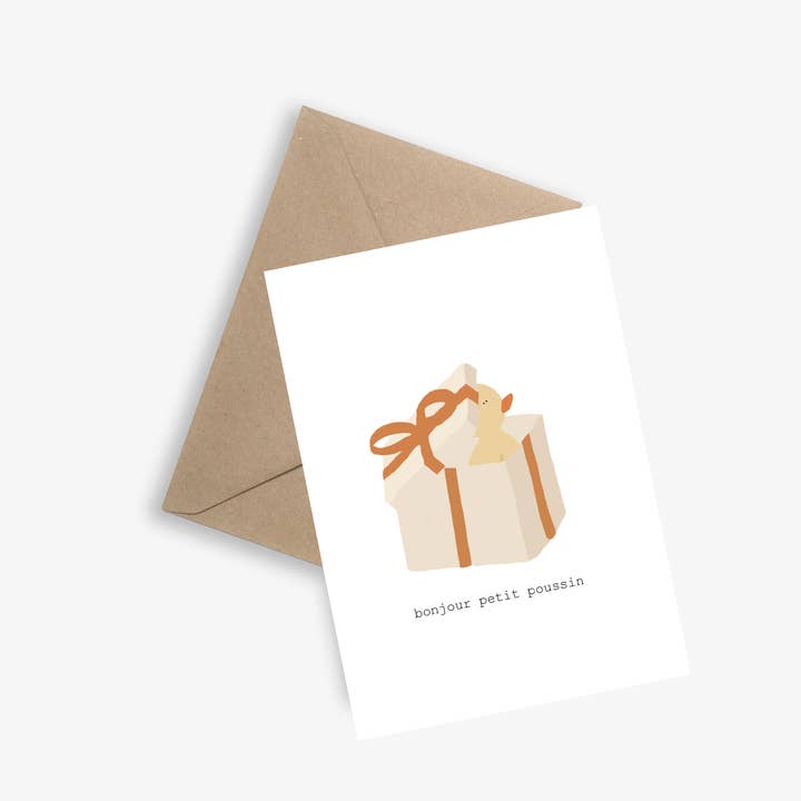 Carte Simple Naissance - Bonjour Petit Poussin pour la vente par LE PAPIER GRAPHIQUE