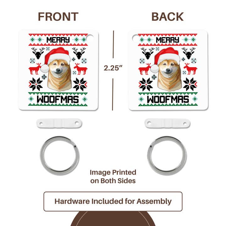 3dRose - Wholesale Keychain - Unisex - 3dRose, Merry Woofmas Shiba Inu Dog Christmas Gift , Key Chain4