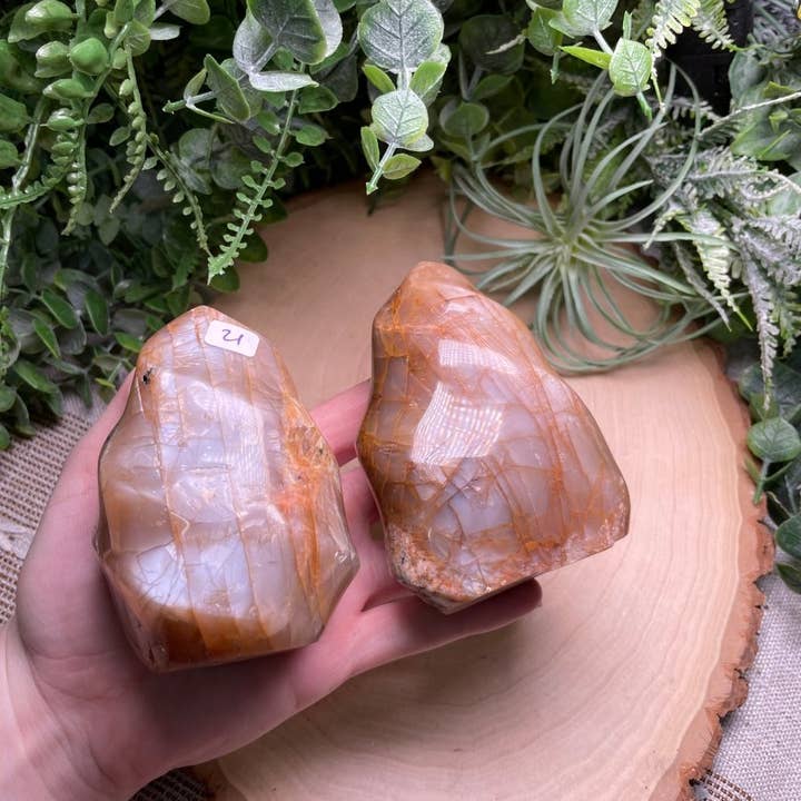 Copper Ashes - Wholesale Spiritual Stone/Crystal - Peach Moonstone Flame19