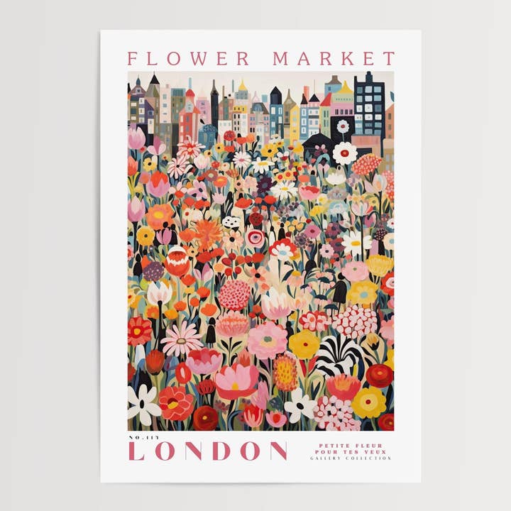 Affiche du marché aux fleurs de Londres pour la vente par Enchanted Sights