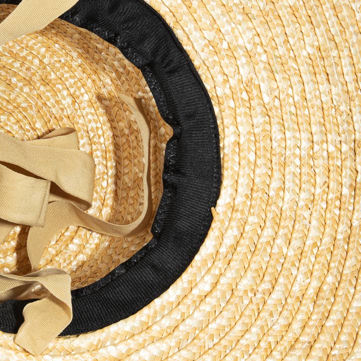 Collections by Fame Accessories - Wholesale Straw Hat - Women's - Straw Weave Ribbon Bow Chin Strap Sun Hat