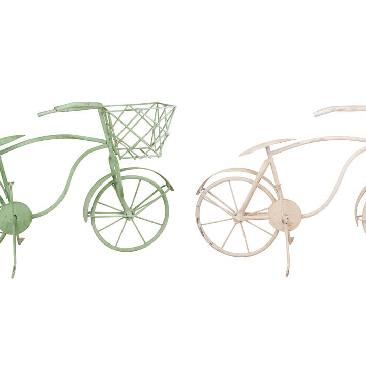 Bicycle Garden Iron Basket Planter-32x11x20 inch-Two Colors for wholesale by My Amigos Imports