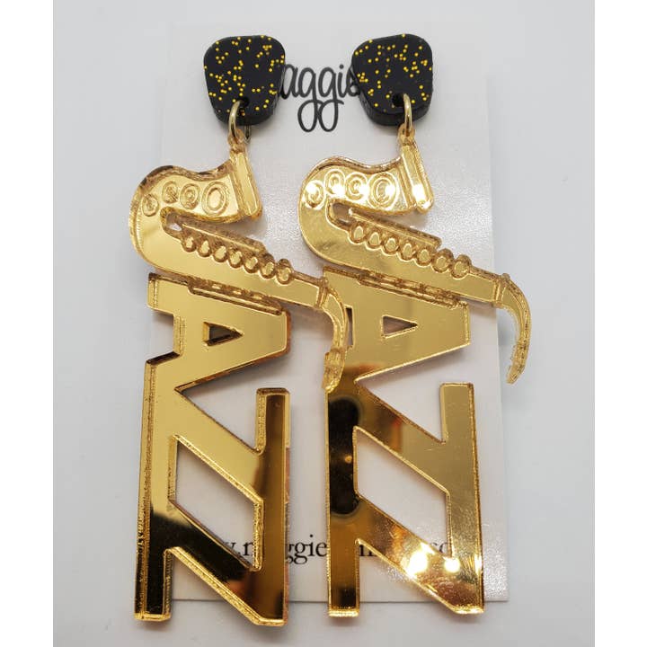 Maggie G – Engroshandel Hængeøreringe og creoløreringe – Jazz øreringe Festival øreringe saxofon Jazz Fest