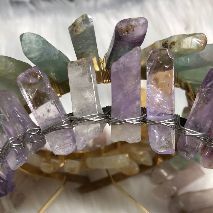 WHOLIFECO - Wholesale Tiara – Women’s - Raw Crystal crown - Gemstone Tiara for bride20