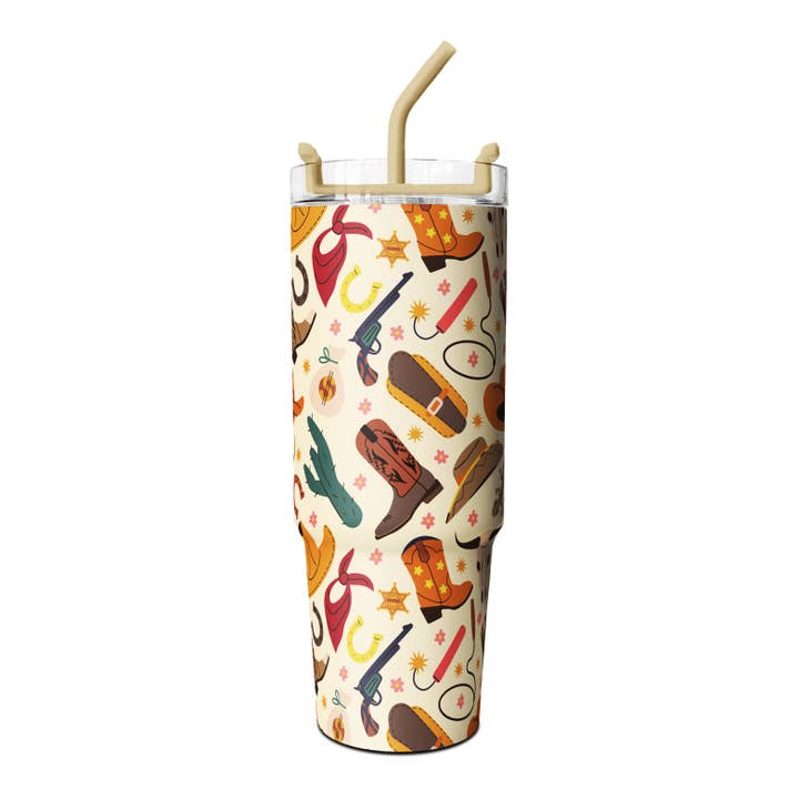 Stilvolles Cowboy-Design Bester 30oz Edelstahlbecher mit Strohhalm für den Großhandel von OEELINN