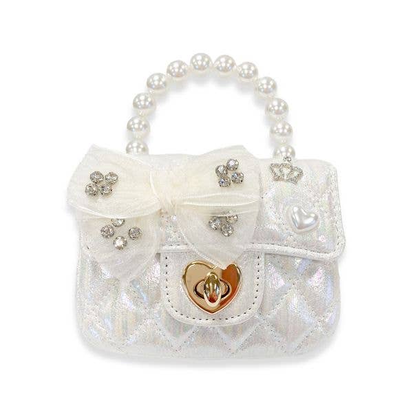 Doe a Dear - Wholesale Purse/Bag Accessory - Kids - B1378 Embellished Bow Shiny Quilted Purse (2 Colors)0