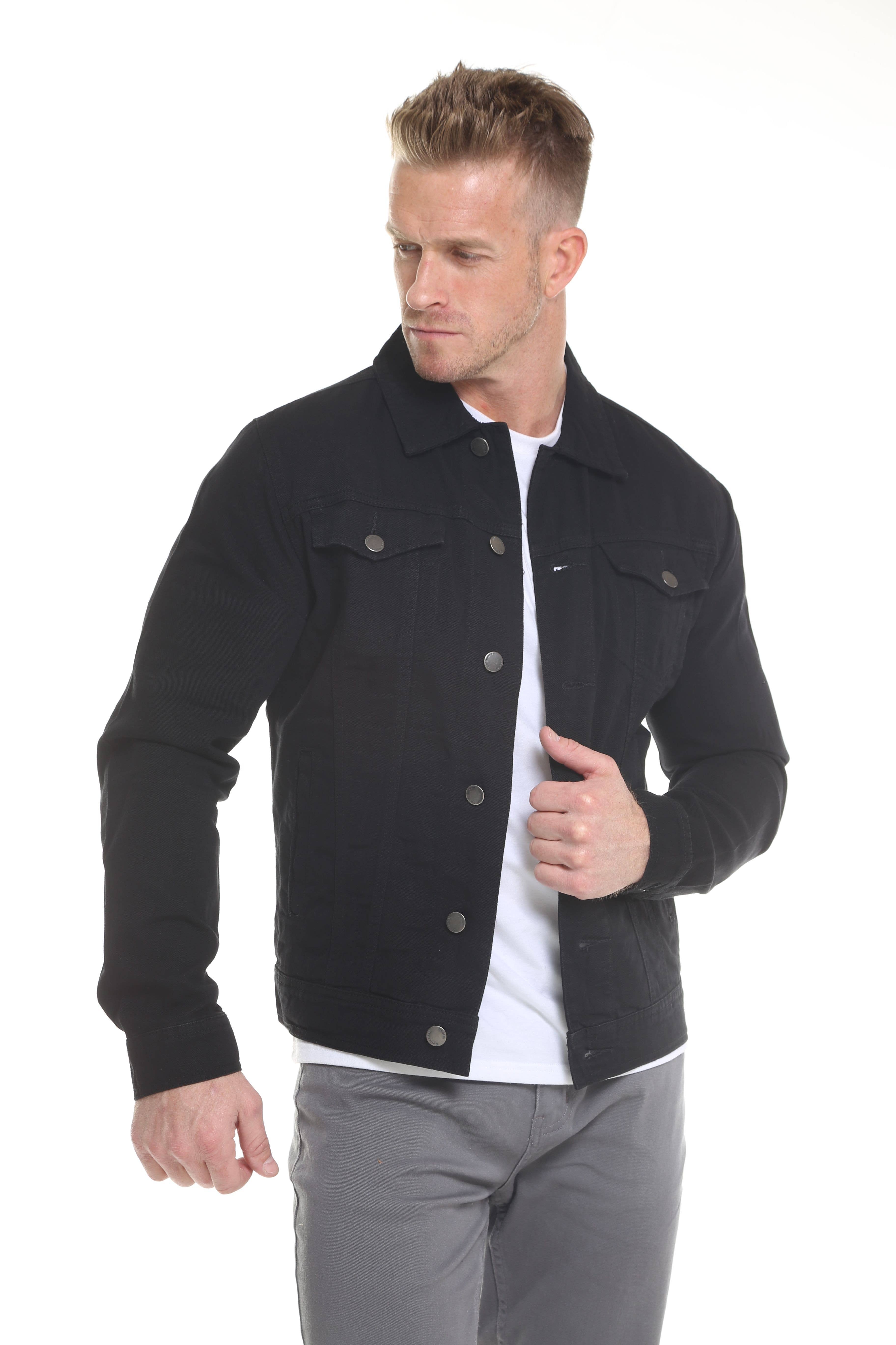 Black Men's Denim Jacket for wholesale on Faire2