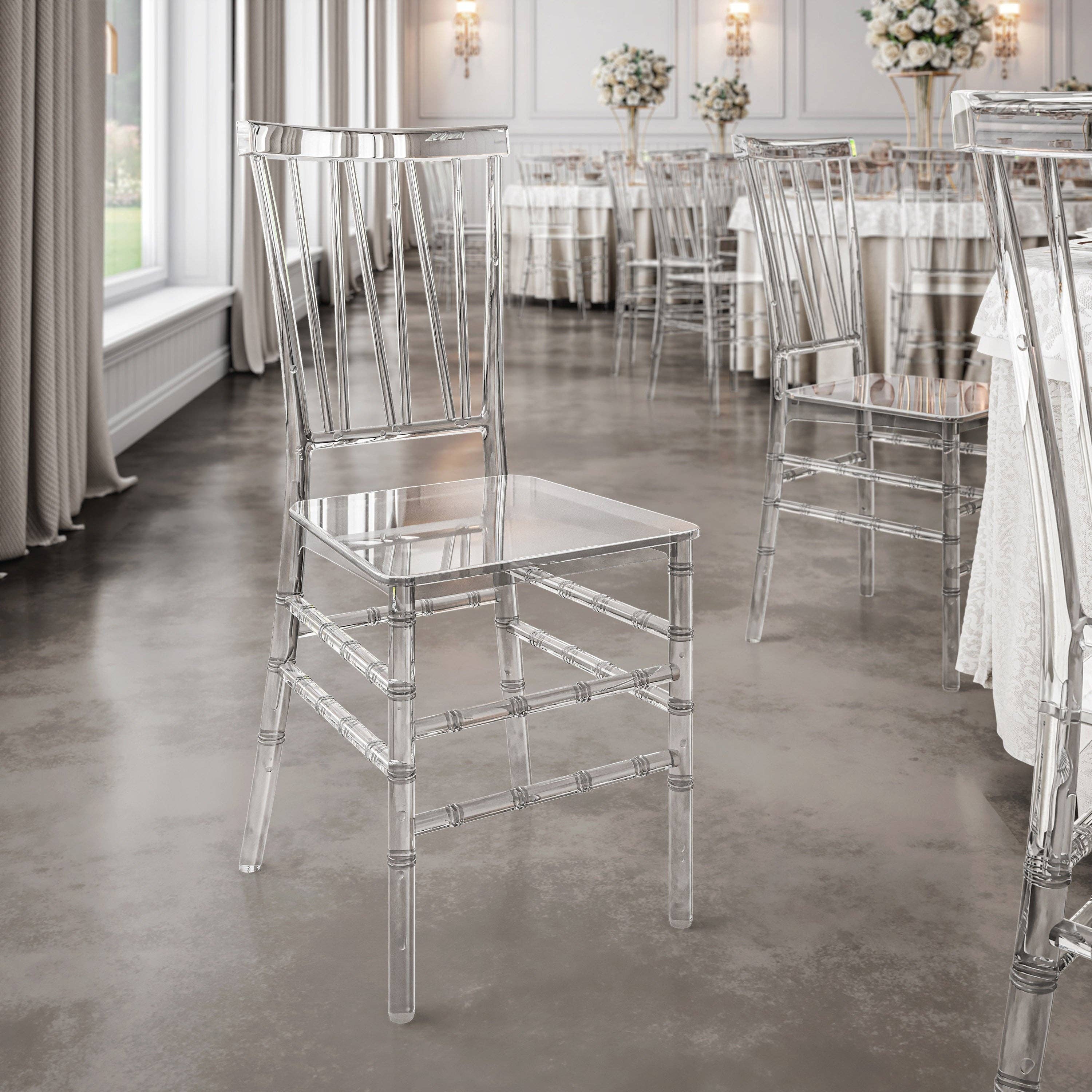 RTA Products LLC - Wholesale Chair - Stackable Chiavari Style Acrylic Event Chairs – Set of 21