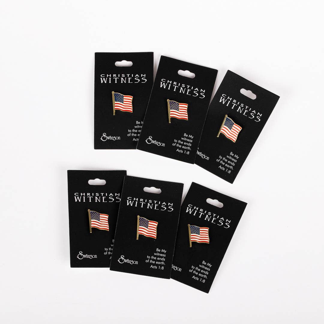 Swanson Christian Products - Wholesale Lapel Pin/Button - Lapel Pin American Flag - Pack of 61