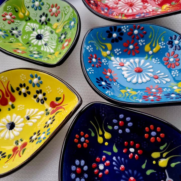 Mini Turkish Ceramic Plates – Hand-Painted Trinket Dishes for wholesale by Mediterranean Collection