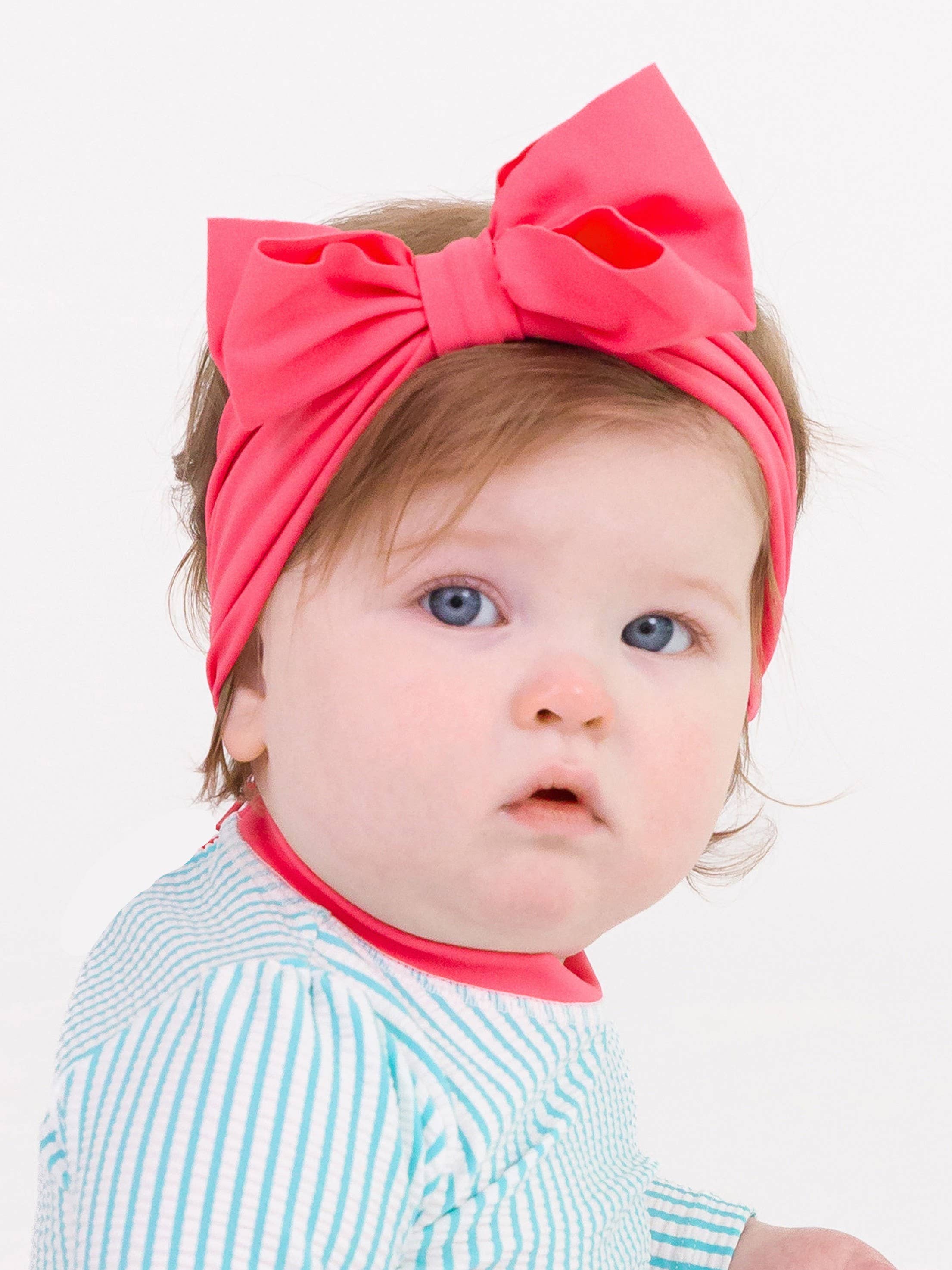 Girls Hot Pink Swim + Active Bow Headband for wholesale on Faire3